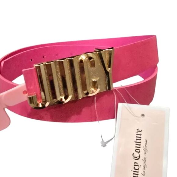 Juicy Couture Juicy Logo Name Plate Buckle Belt- Pink main image 6